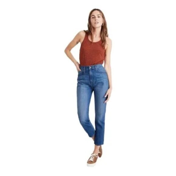 Madewell Blue High Rise The Mom Jeans Size 00 - Picture 7 of 7